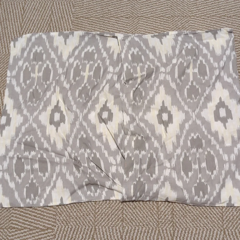 RH Teen Ikat Gray and Cream Duvet Cover w/subtle yellow highlights